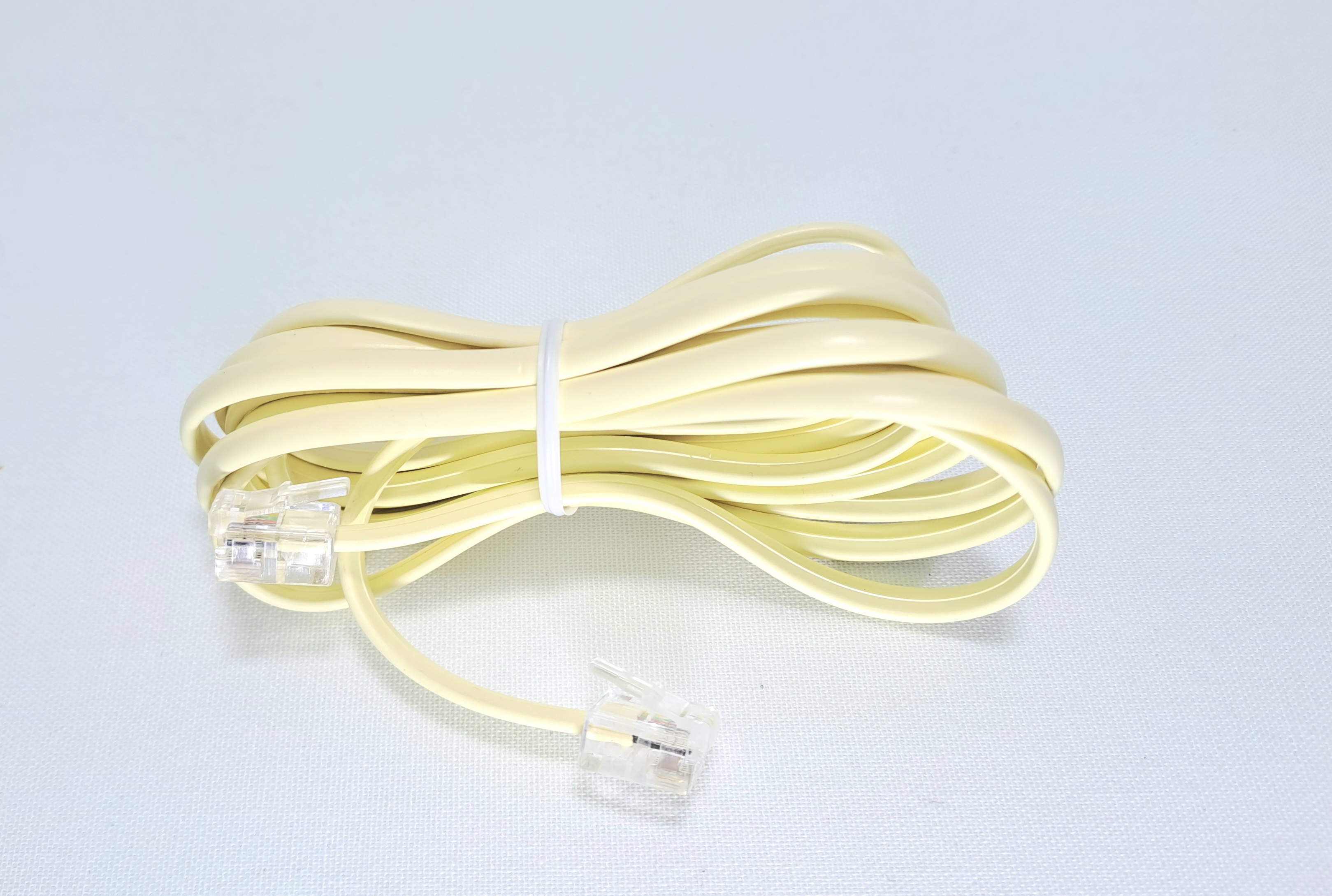 Assembly 4 Core Telephone Cable with RJ11 6P4C Connectors 1.8m (Beige)